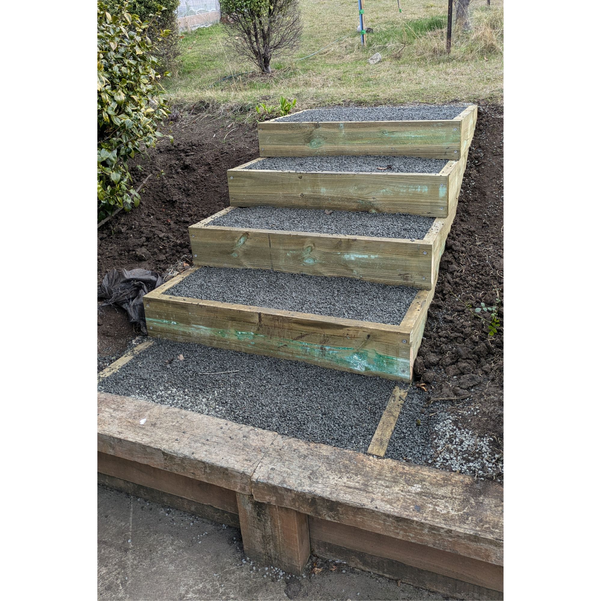 Timber sleeper steps